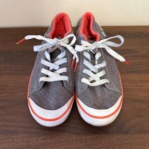 Teva Freewheel Canvas Sneakers Womens Size 8 Grey Orange Excellent Low Top
